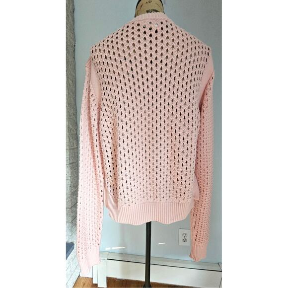 Varley Anthropologie Hains Open  Knit Sweater, Rose Pink, Sz M NEW, Retail $103+ - Picture 10 of 12